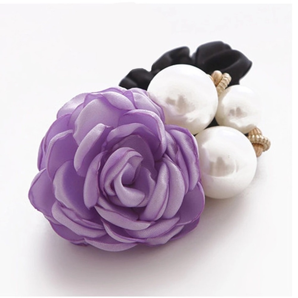 Lavender/Faux Pearl Hair Elastic